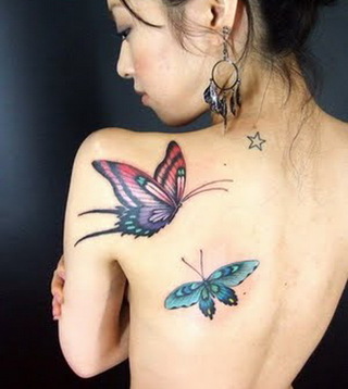 Japanese Butterfly Tattoo Design Picture