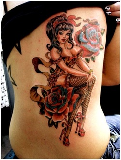 Sexy Pin Up Girl Tattoo Design Picture
