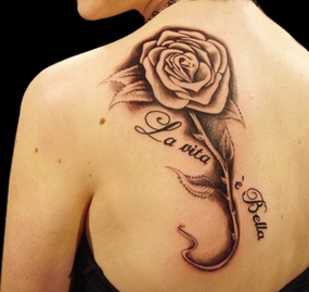 Long Stem Rose Tattoo Design Picture