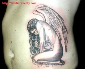 Kneeling Angel Tattoo Designs Picture