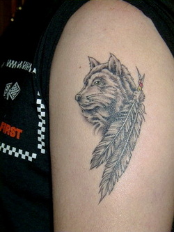 Native American Wolf Tattoo Design Picture