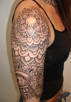 Feminine Half Sleeve Tattoo Design Picture