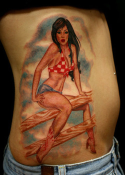 Classic Pin Up Girl Tattoo Design Picture