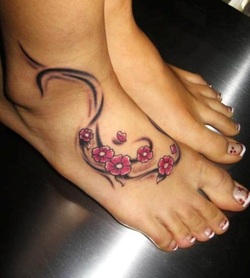 Floral Foot Tattoo Design Picture