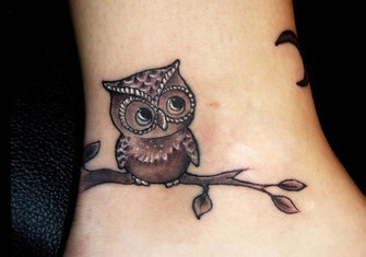 Cute Owl Tattoo Design Picture
