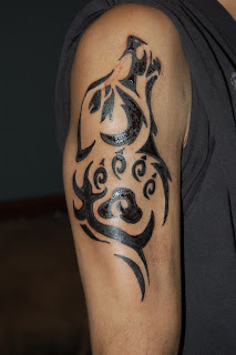 Tribal Wolf Tattoo Design for Black Men Picture