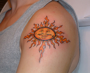 Sun Tattoo Design for Women Picture