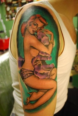 Pin Up Girl Tattoo Design for Guys Picture