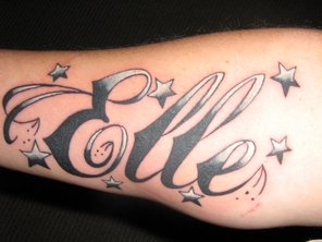 Name Tattoo Designs with Stars