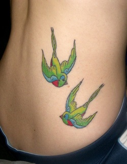 Sparrow Tattoo Design for Girls Picture