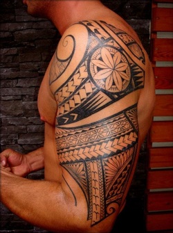 Half Sleeve Samoan Tattoo Design Picture