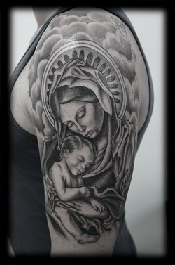 Religious Half Sleeve Tattoo Design Picture