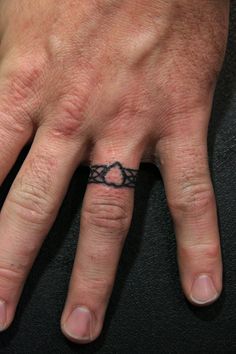 Black Diamond Wedding Ring Tattoo Design Picture