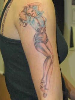 Pin Up Girl Tattoo Design for Women Picture