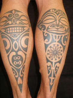 Polynesian Leg Tattoo Design Picture