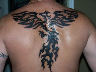Black and White Phoenix Tattoo Design Picture