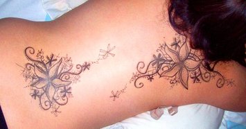 Floral Back Tattoo Design Picture