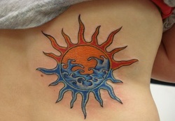 Sun and Water Tattoo Design Picture