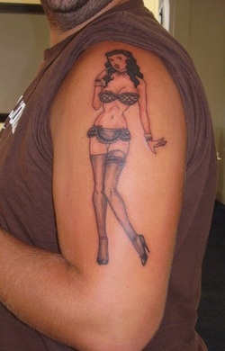 Pin Up Girl Tattoo Design for Men Picture