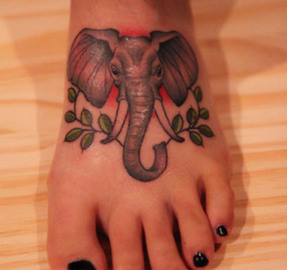 Elephant Tattoo Design for Foot Picture