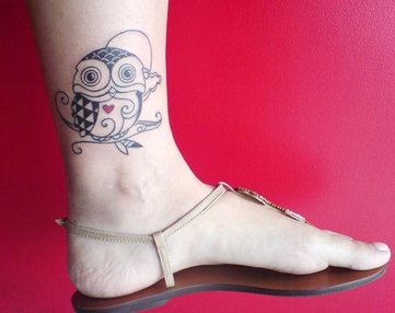 Owl Tattoo Design for Foot Picture