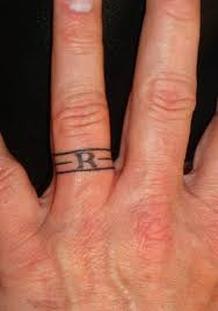 Camo Wedding Ring Tattoo Design Picture