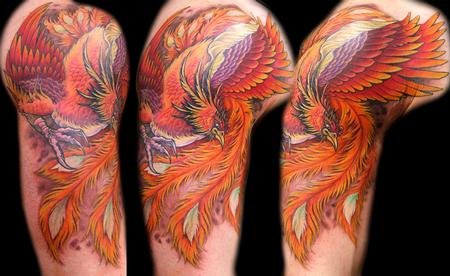 Half Sleeve Phoenix Tattoo Design Picture