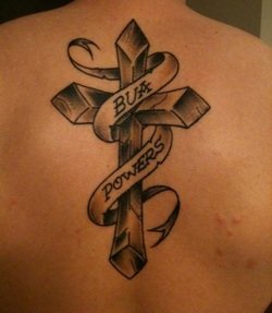 Cross with Name Tattoo Design Picture