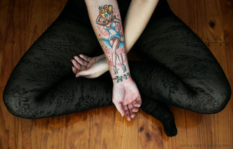 Forearm Pin Up Girl Tattoo Design Picture