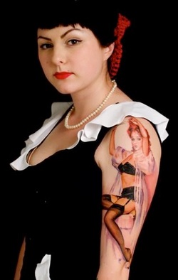 Pin Up Girl Tattoo Design for Girls Picture