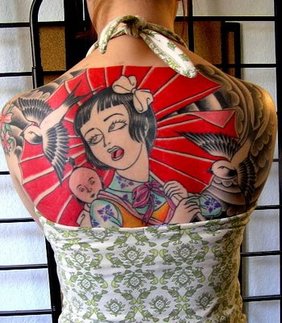Japanese Girl Tattoo Design Picture