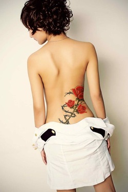 Rose Tattoo Design for Lower Back Picture