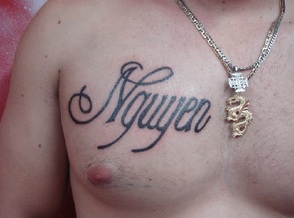 Name Tattoo Design on Chest Picture