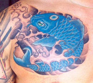 Koi Fish Tattoo Design for Chest Picture