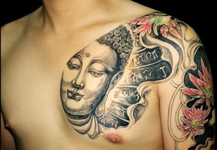 Buddha Tattoo Design on Chest Picture