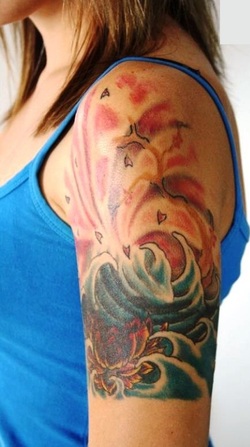 Floral Half Sleeve Tattoo Design Picture