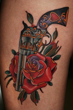 Guns and Roses Tattoo Design Picture