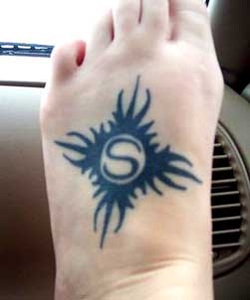 Tribal Sun Tattoo Design for Foot Picture