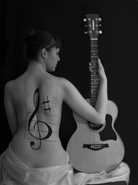 Music Tattoo Designs for Back Picture