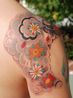 Cherry Blossom Tattoo Design for Men Picture