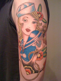 Sailor Pin Up Girl Tattoo Design Picture