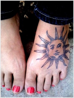 Sun Tattoo Design for Foot Picture