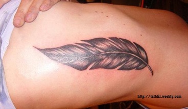 Single Feather Tattoo Design Picture