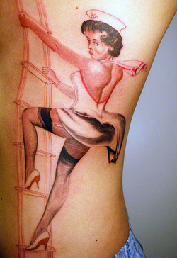 Navy Pin Up Girl Tattoo Design Picture