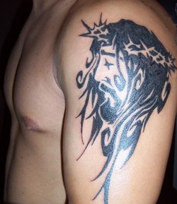 Tribal Jesus Tattoo Design Picture