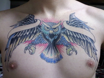 Owl Tattoo Design for Chest Picture