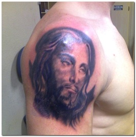 Jesus Christ Face Tattoo Design Picture