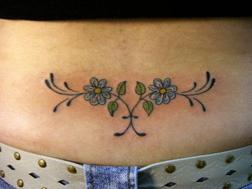 Lower Back Flower Tattoo Design Picture