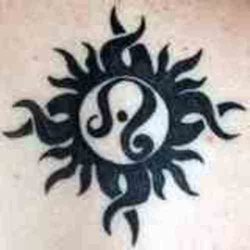 Leo Tribal Sun Tattoo Design Picture
