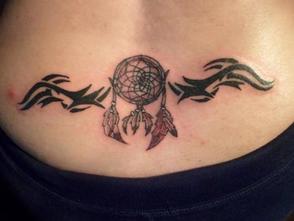Dreamcatcher Tattoo Design on Lower Back Picture